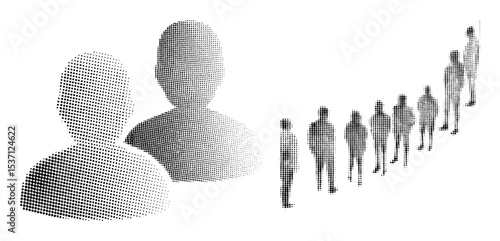 Vector Dot- figures illustrate progression and human connection.