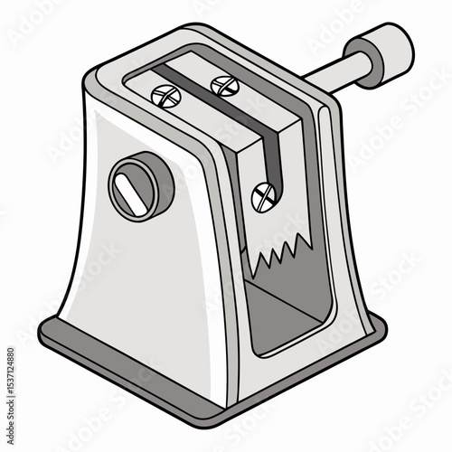 Vintage pencil sharpener crank mechanism illustration