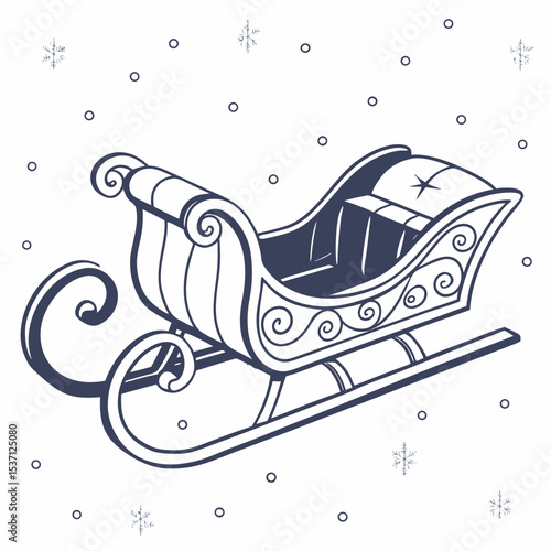Elegant ornate christmas sleigh snowflakes winter