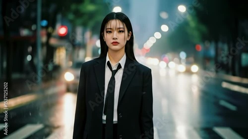 Wallpaper Mural woman walking alone when rainy days Torontodigital.ca