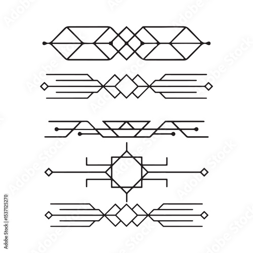 Colorful vector arrow icons and geometric element set illustration