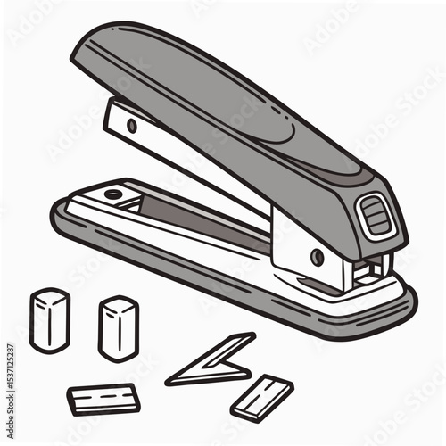 Professional stapler illustration isolated on white background