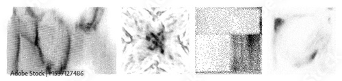 Vector Abstract halftone portrait progression reveals a face.