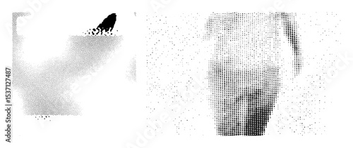 Vector Burning candle and tall glass in dotted style.