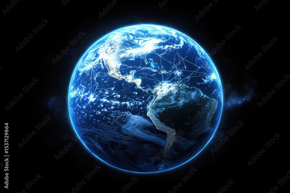 Earth with global network Earth with global network