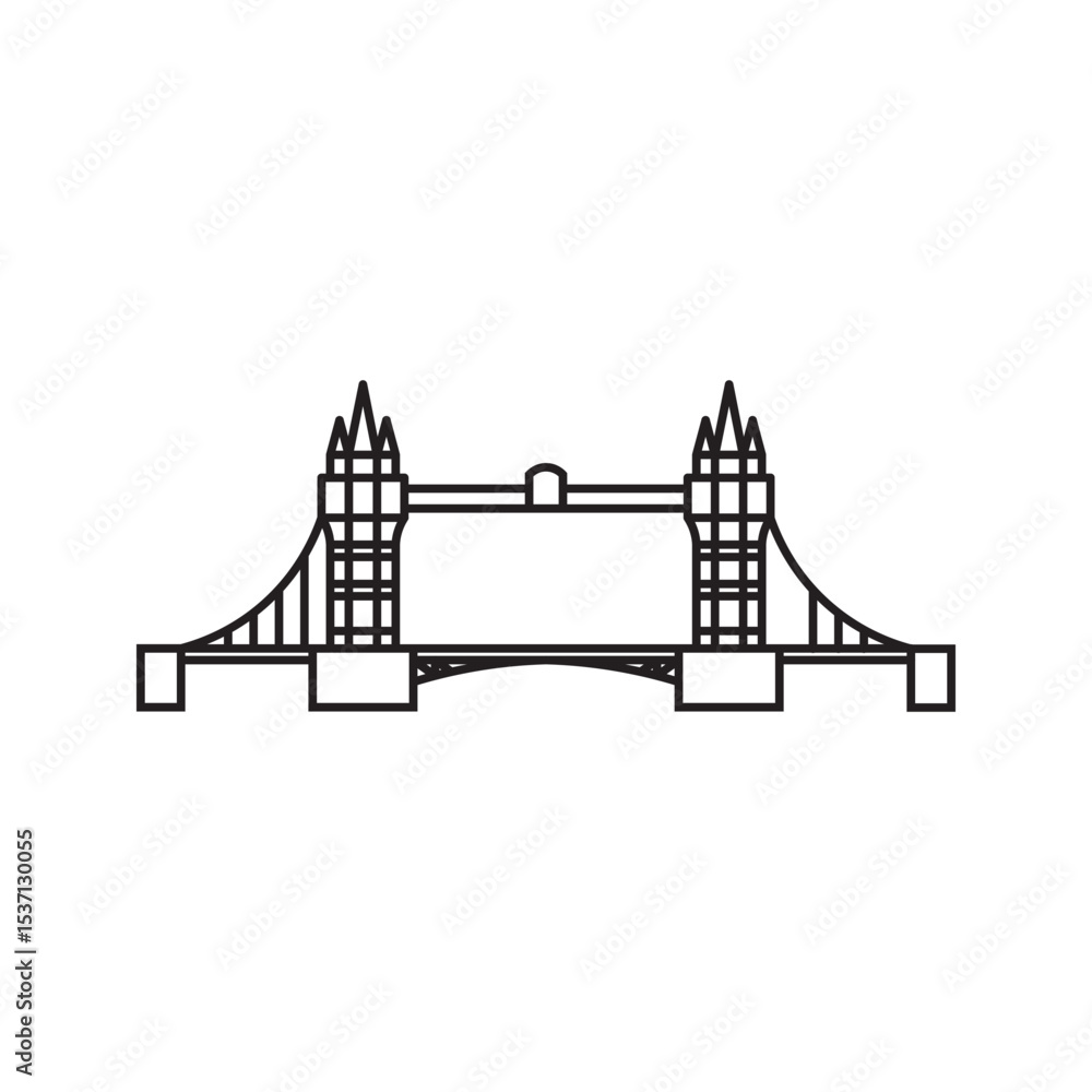 Obraz premium tower bridge. london historic place. black and white icon.