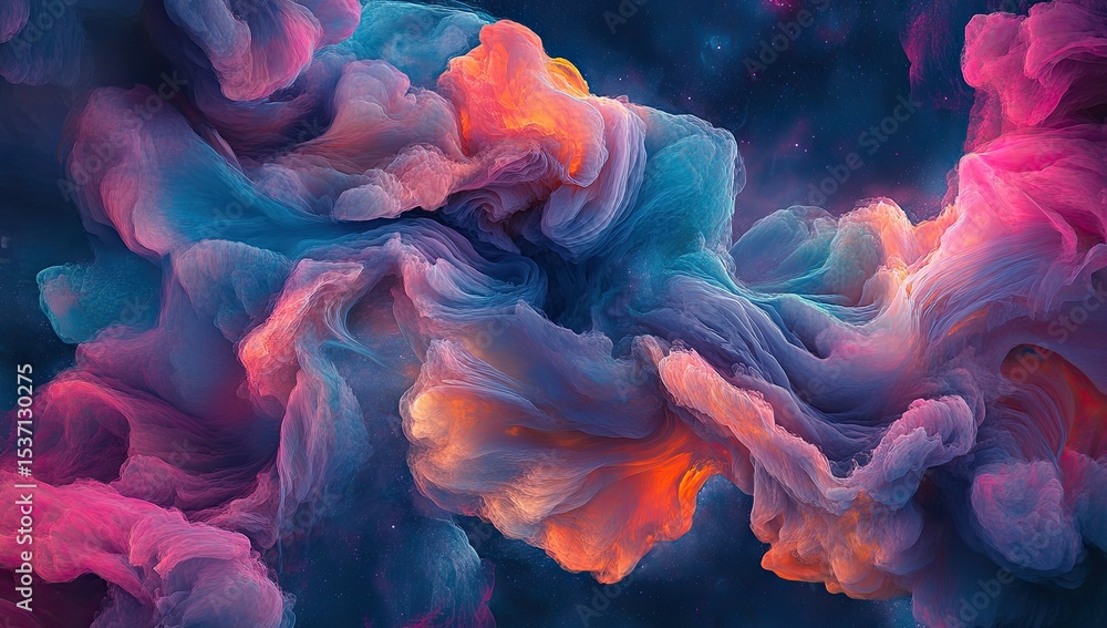 Obraz premium Abstract cosmic nebulae swirling in vibrant hues