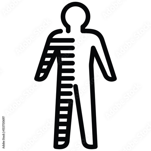 Hemiplegia Icon Line Vector Illustration