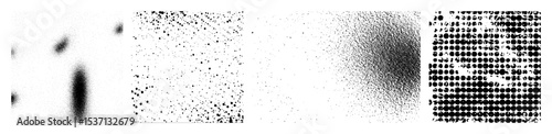Vector Abstract digital of scattered dots forming increasing density gradients.