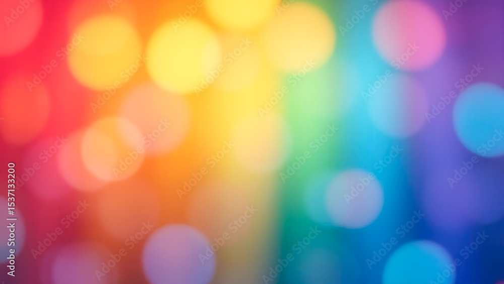 Fototapeta premium Colorful Abstract Bokeh Background with Warm and Cool Tones Blending in a Rainbow Palette