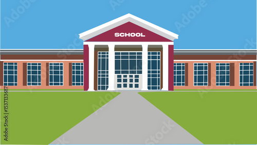 School Building Illustration