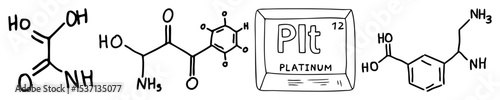 Vector Biochemical Compounds and Platinum Element