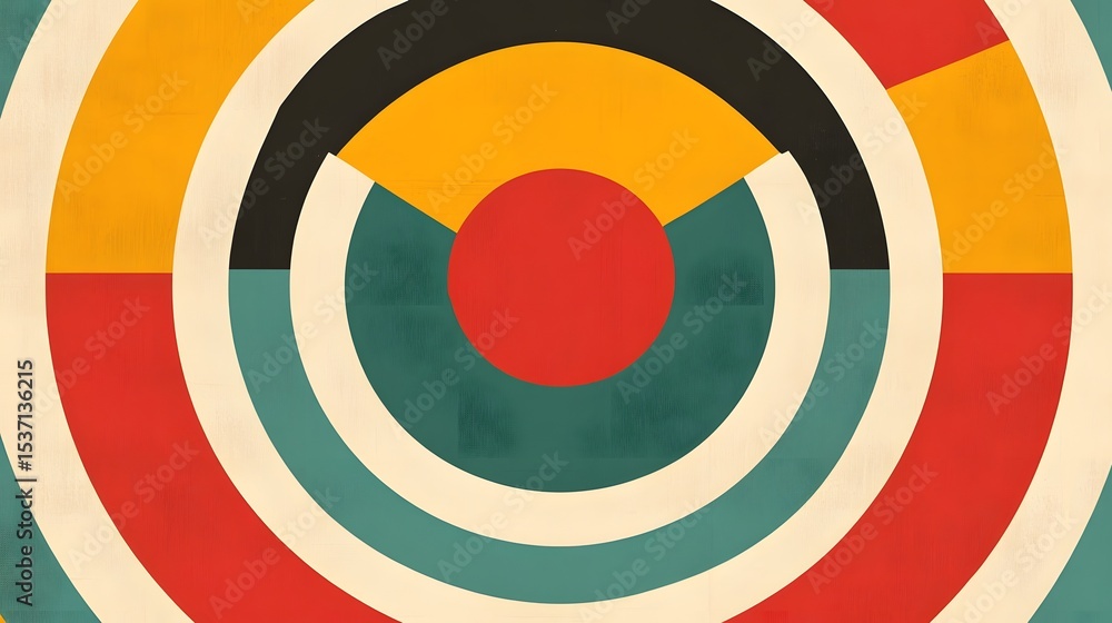 Abstract Geometric Circles Mid Century Modern Art Abstract Geometric Circles Mid Century Modern Art