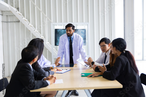 Wallpaper Mural Hospital Medical Research : Group of Doctor, nurse and healthcare professional team meeting sitting in the boardroom,  Planning and brainstorming health Torontodigital.ca