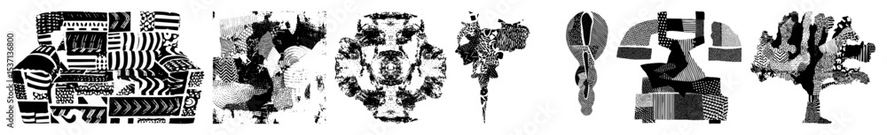 Fototapeta premium Vector Abstract geometric shapes create a dynamic fragmented composition.