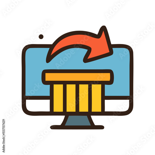 A computer monitor displays a shredder icon with an arrow, suggesting data deletion or transfer.