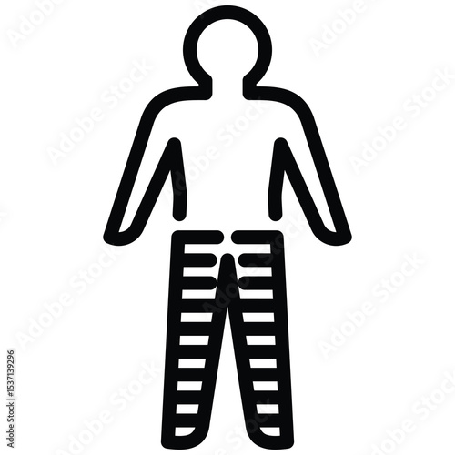 Paraplegia Icon Line Vector Illustration