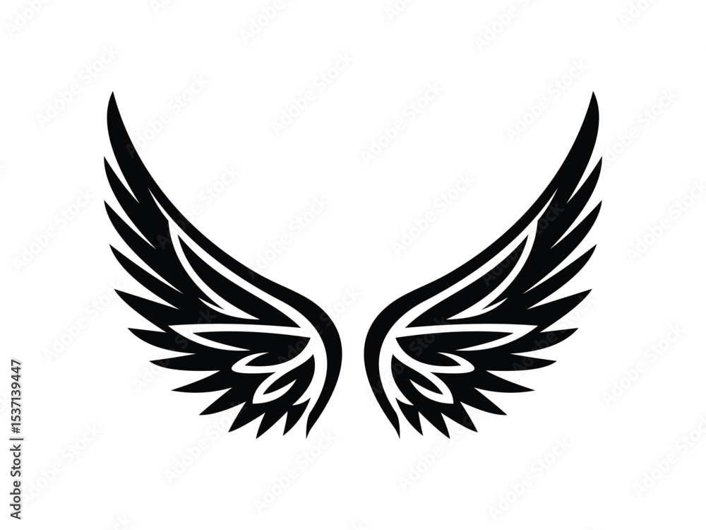 Obraz premium Abstract Black Wings Design