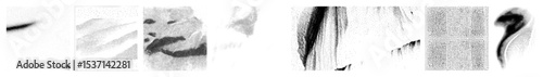 Vector Abstract portrait illustrations of faces with dotted textures.