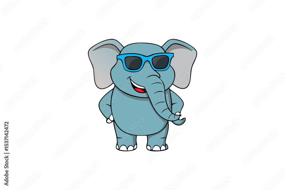 Fototapeta premium eliphan vector illustration of a white