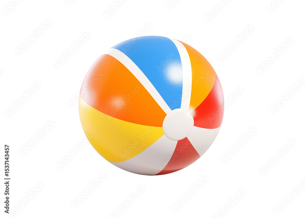Fototapeta premium Colorful Beach Ball Isolated on Transparent Background