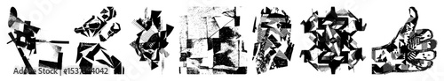 Vector Abstract geometric shapes create a dynamic fragmented composition.