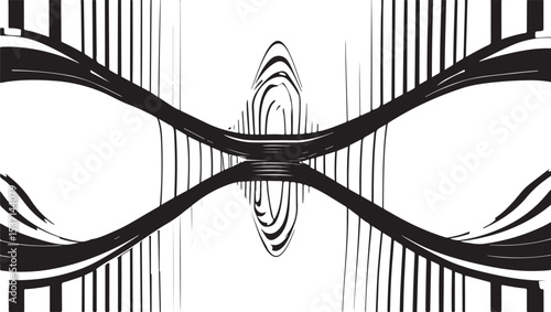 Black steel wrought iron fence pattern line for building architecture design