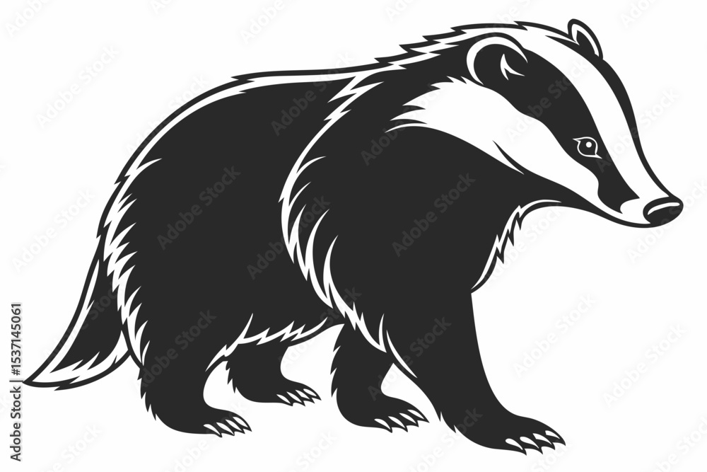 Obraz premium badger sihouette black vector