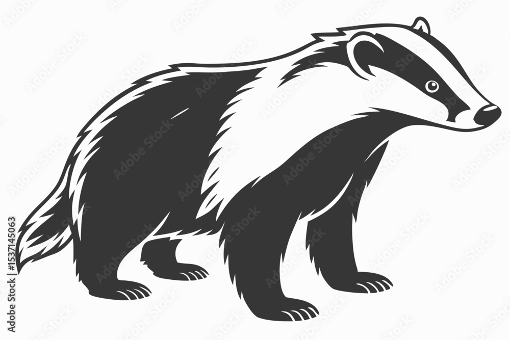Fototapeta premium badger sihouette black vector
