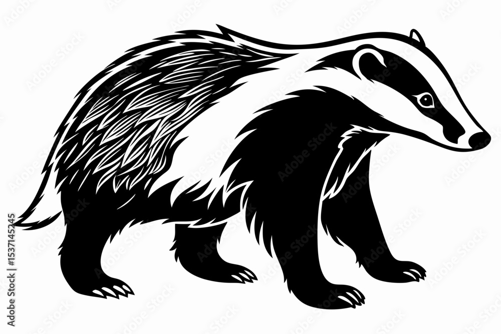 Obraz premium badger sihouette black vector