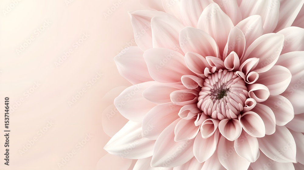 Fototapeta premium Elegant Pink Dahlia Flower Closeup Soft Pastel Bloom