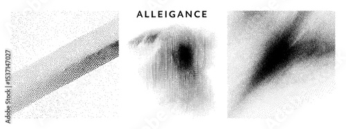 Vector Abstract dotted shapes with prominent typographic allegiance text.