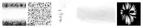 Vector Abstract dotted transition from dense to sparse formations.