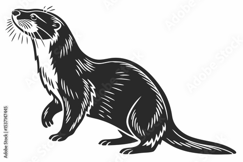 otter sihouette black vector
