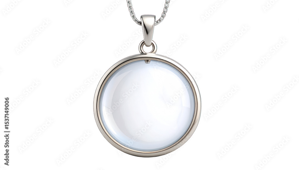 Fototapeta premium White round pendant against black background