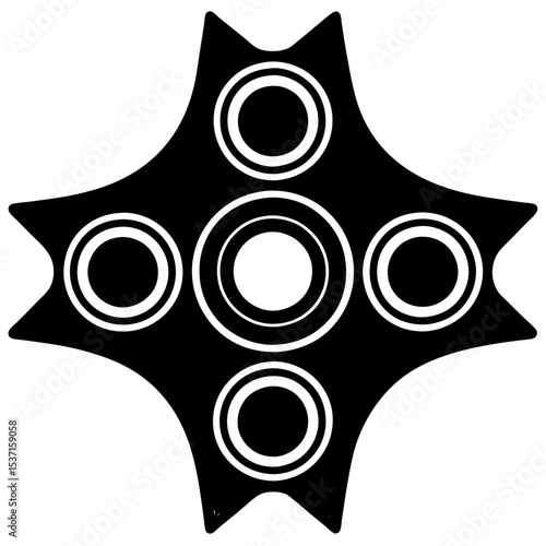 Abstract star shaped spinner silhouette design element