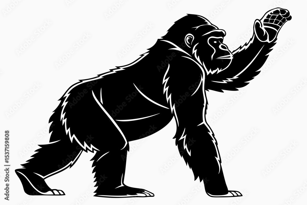 Fototapeta premium gorilla sihouette black vector