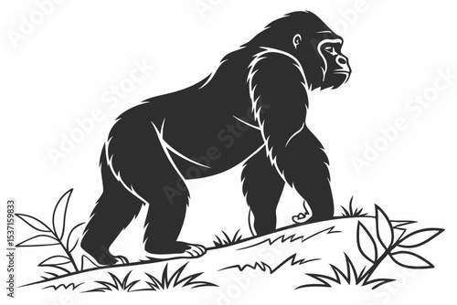 gorilla sihouette black vector