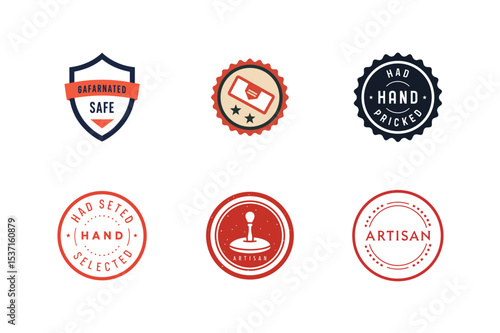 Handcrafted Artisan Quality and Safety Badge Collection