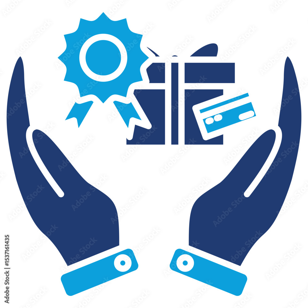 Obraz premium Brand Loyalty Flat Blue Icon