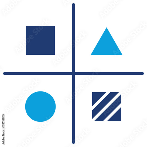 Differentiation Flat Blue Icon