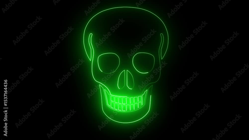 Neon color Skull & Crossbones Sign and danger text with black background 4k motion video. Neon color Skull & Crossbones Sign and danger text with black background 4k motion video.