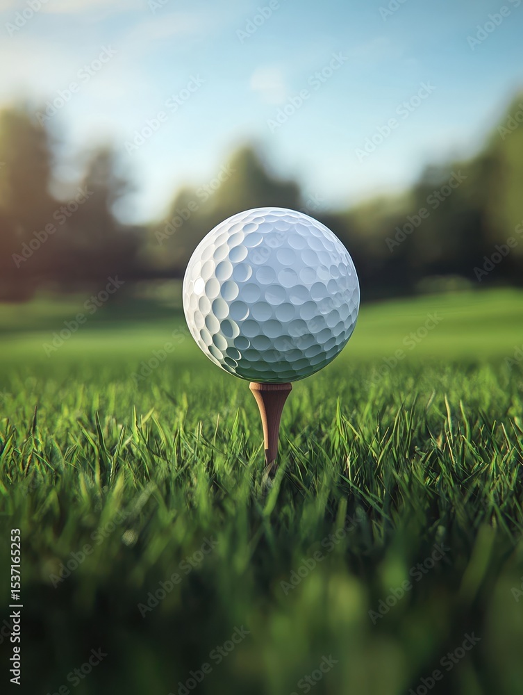 a golf ball on a tee in the grass a golf ball on a tee in the grass