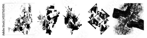 Vector Abstract fragmented shapes create a dynamic textured composition.
