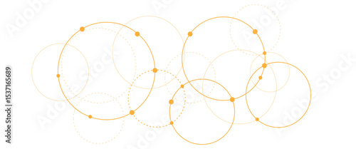 Vector creative technology design with circles dots connection concept.