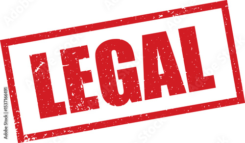 Red Legal Rubber Stamp in Grunge Vector in Sharp Border, Transparent Background, Svg, Png