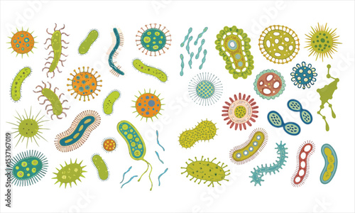 Bacteria and virus icons