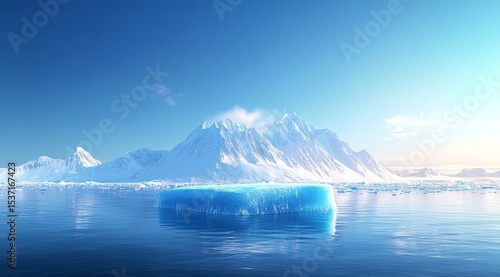 Wallpaper Mural Serene Arctic Landscape with Iceberg and Snow-Capped Mountains Torontodigital.ca