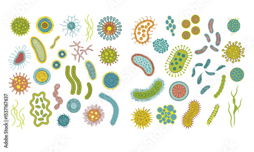 Bacteria and virus icons
