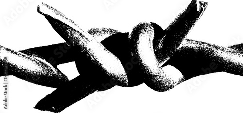 High contrast black and white abstract of barbed wire patterns for artistic design